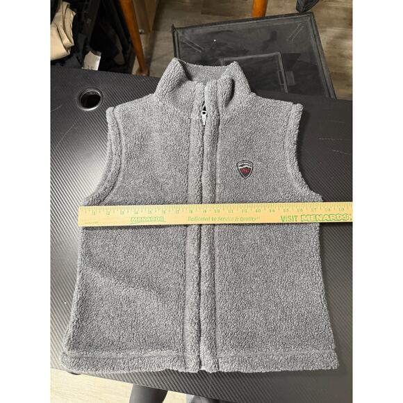 Vintage Polo Jeans Ralph Lauren Sherpa Fleece Vest Grey Size Small - Picture 5 of 9